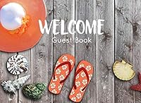 Flip Flops Guest Book for Vacation Home, Beach Edition: 8.25 x 6 inch size Guest Log Book for Vacation Rental, Airbnb, VRBO and more 1725905620 Book Cover