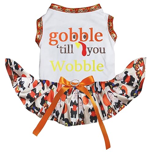 Robe pour chiot en coton blanc L à enfilage rapide Turkey Gobble - 2