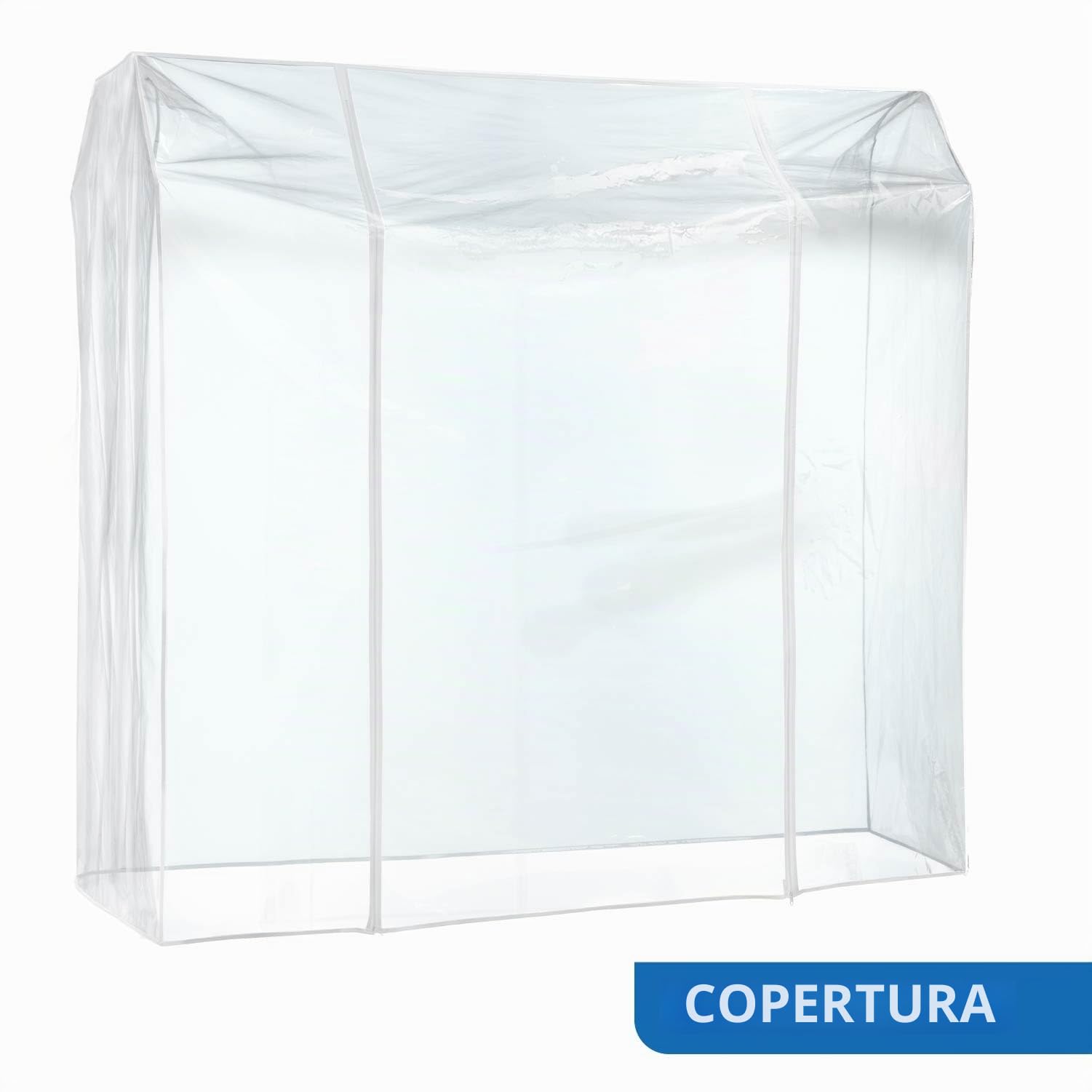 Tatkraft Denver & Safe - Stender Appendiabiti con Copertura, Doppio Barra, Portata 110kg, Appendiabiti con Ruote, 129–169×55×148–172cm Acciaio Cromato