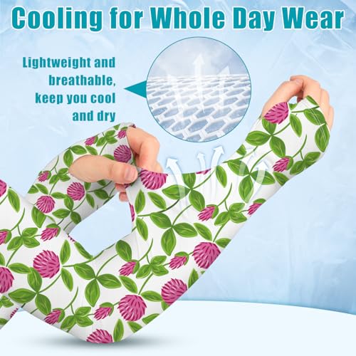 Image of Bebila Gardening Sleeves for Women Farm UV Sun Protection Anti-Scratch Cooling Sleeves with Thumb Hole Arms Cover Outdoors
