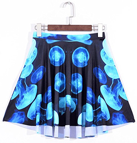 Sister Amy Women's Pleated Elastic Waist Band Flared Printed Midi Skater4