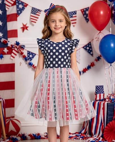 Image of Arshiner Toddler Tutu Dress Little Girls Fluffy Summer Dresses Casual Party Tulle Sundress for Kids 2-6Y