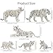 Toymany 6PCS Realistic White Tigers Figurines with Tiger Cubs, 2-6
