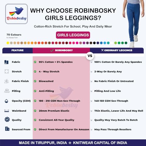 Image of Robinbosky Premium Girls Churidar Leggings for All Age Group