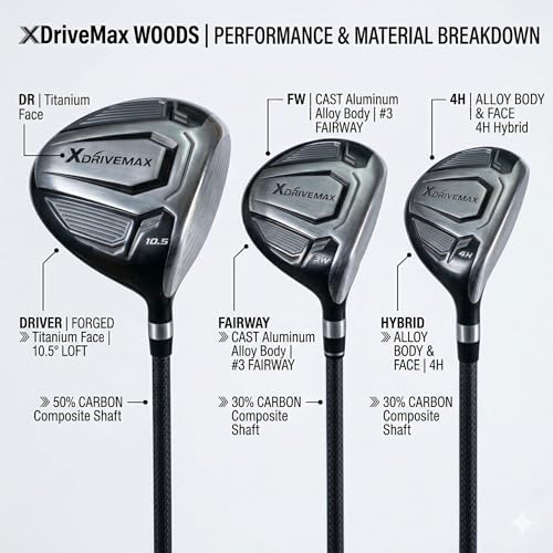 XDriveMax 15-Piece Left Handed Golf Set
