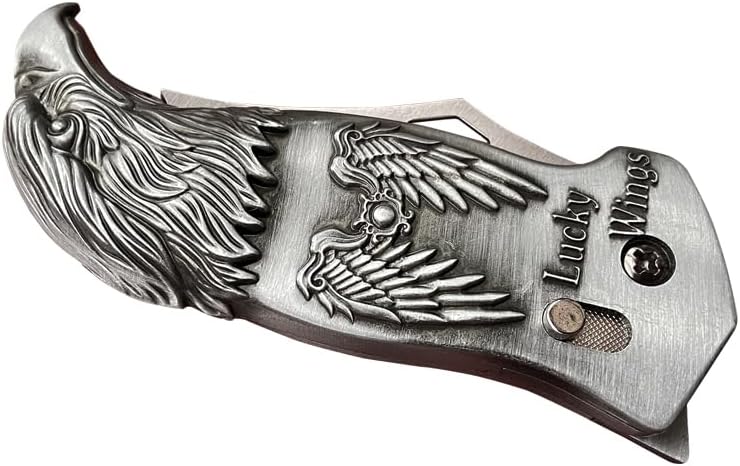 Miniatura 7 de Encendedor de cabeza de metal Cool Eagle, recargable y ajustable, divertidos encendedores de llama de chorro a prueba de viento, cumpleaños, butano,