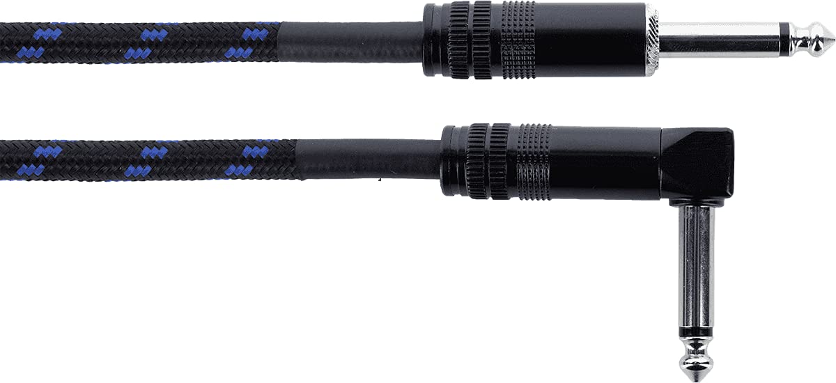 Cordial Guitar Cable Straight/Bent 5 m Tweed Blue, black