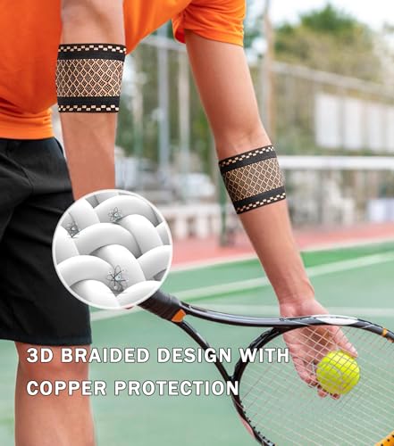 Image of 1 Pair Elbow Compression Sleeve, Elbow Brace Support For Tendonitis and Tennis Elbow, Golfers, Arthritis, Pain Relief (Brown, Medium)