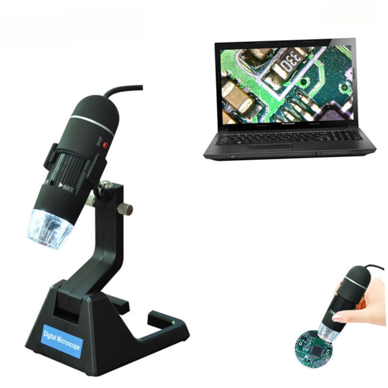 jojofuny Vergrösserungsglas mit USB-led-Beleuchtung Digitale Lupe für Inspektion Flexibler Arm Kompatibel mit Computer Anwendungsbereiche Reparatur Labor Schmuck Jade Münzen Antiquitäten