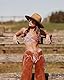 DRESHOW Damen Panama Hut Fedora Strand Sonnenhut Breiter Rand Stroh Aufrollen Hut UPF 50+