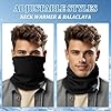 CAISIDIONG Winter Neck Gaiter Thermal Fleece-Lined Cold-Weather Scarf Wind-Block Face Cover 4-Way Stretch Lightweight for Men Women Teens Ski Snowboard Hunting Commuting Outdoor Jobs(Black) #2