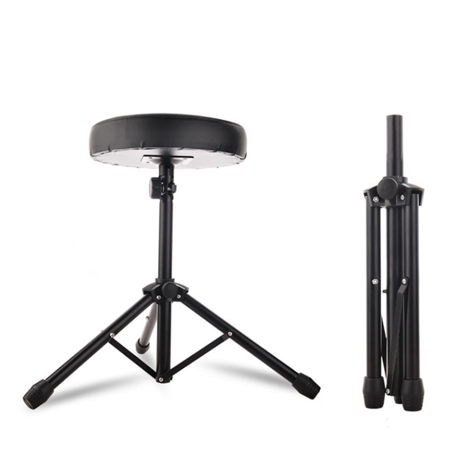 Trono de Batería, Banco de Música, Plegable, Cómodo, Antideslizante, Acolchado, Asiento de Batería Fabricado en PU para Práctica de Espectáculos,