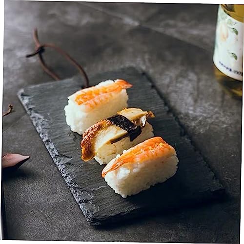 2 platos de postre antideslizantes negros para sushi miniatura 4