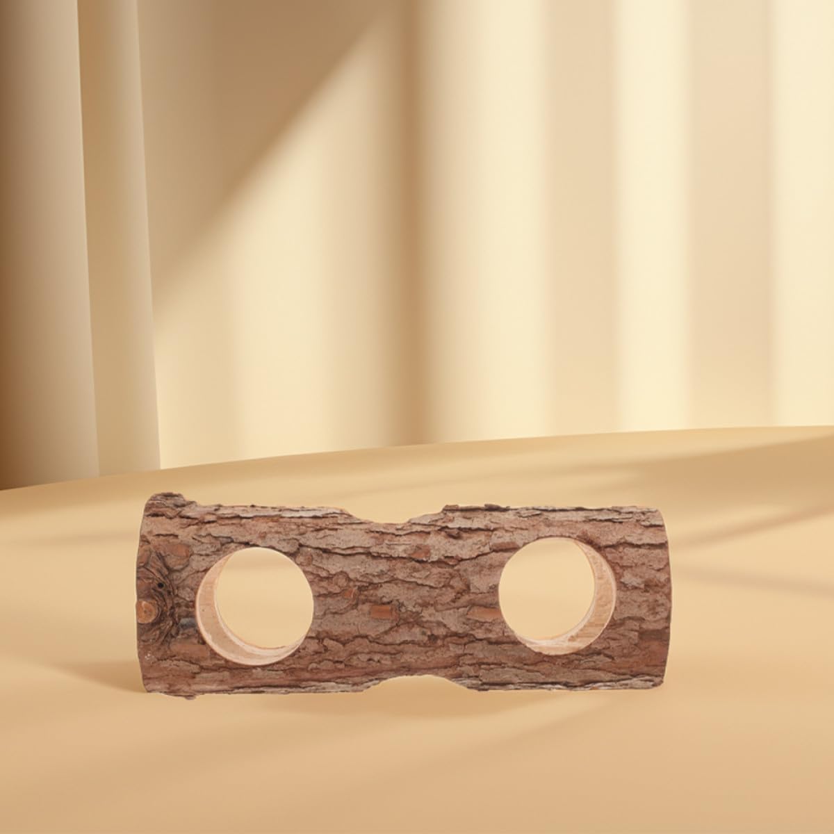 Hamster Hideout Tunnel Wooden Chew Large Size Small Animal Exploring Tube for Guinea Pig Bunny Cage Accessory