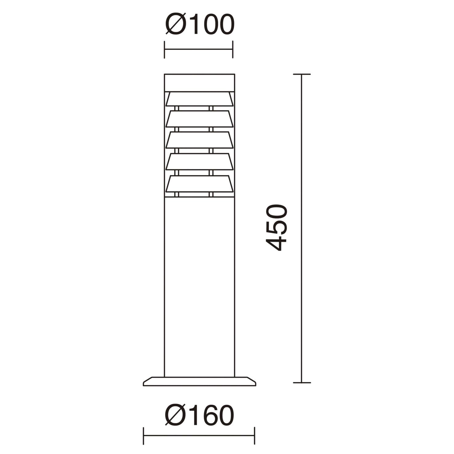 faro giardino GALLERNA (H.45cm) - fari esterni giardino - IP44 inox aisi 304 E27 18W - faro LED - lampioni esterno giardino - lanterne giardino esterno