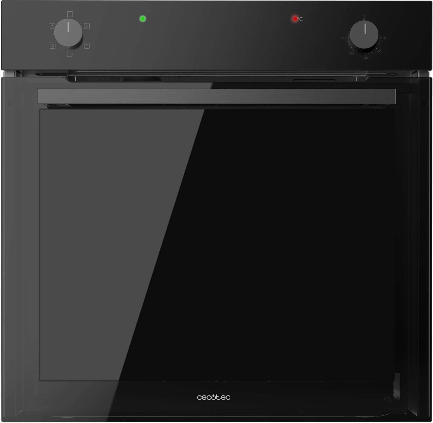 Cecotec Einbaubackofen Multifunktional Konventionell 80L Bolero Hexa C126400 Glass Black. 2800W, 5 Funktionen, Niedriger Verbrauch, Innenbeleuchtung, Steam Assist, Steam EasyClean, Kalte Tür 2 Gläsern