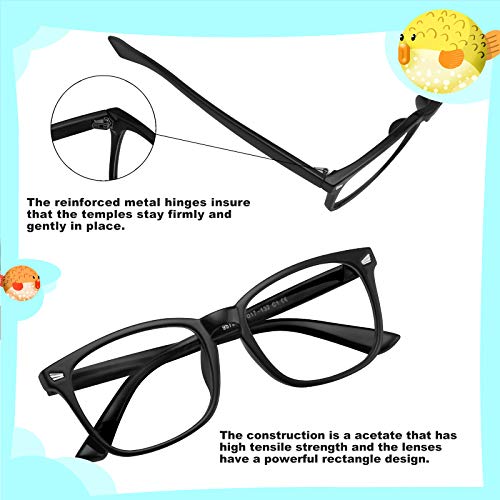 Image of KUGUAOK 2 PACK Kids Blue Light Blocking Glasses, Boys Girls Computer Gaming TV Glasses, Lightweight Eyeglasses Frame (Age 4 to 12)