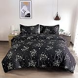 Black Duvet Cover Set Twin - Zodiac Comforter Cover with Zipper Closure, Soft Breathable, Children's Day Gift, ZHH