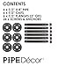 Pipe DÉCOR Industrial Pipe Shelf Brackets 6 Pack, Authentic Pipe Plumbing Fittings and Pieces, Wall Mounted Double Flange Floating Shelves, Rustic Bracket Set for Vintage Shelving Decor (8 Inch)