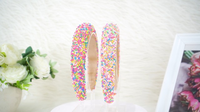 2 Pack Candy Headbands Padded Donut Glitter Hair Accessories for Women Girls Amazon.com : AHONEY 2 Pack Candy Headbands - Thick Padded  main image 3