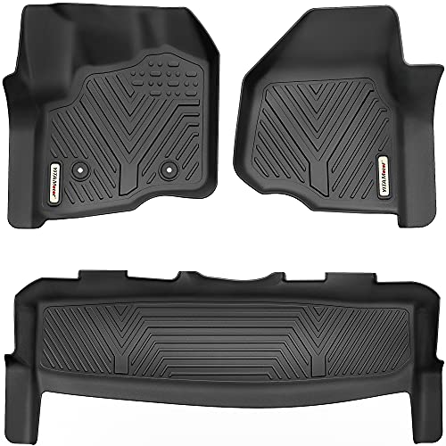 YITAMOTOR Floor Mats Compatible with 2012-2016 Ford F-250/F-350/F-450 SuperCrew/Crew Cab, Custom Fit 1 st & 2nd Seat 2 Row FloorLiner Set