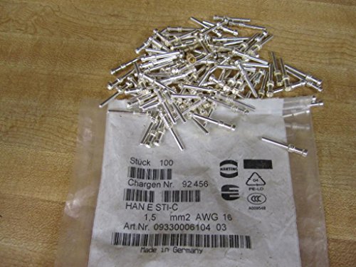 Harting HAN-E-STI-C Crimp Power Connector 09330006104 (Pack of 100)