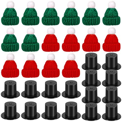 QINQINZIJIN 32 Stück Mini Weihnachtsmützen und Zylinder Hut Set,...