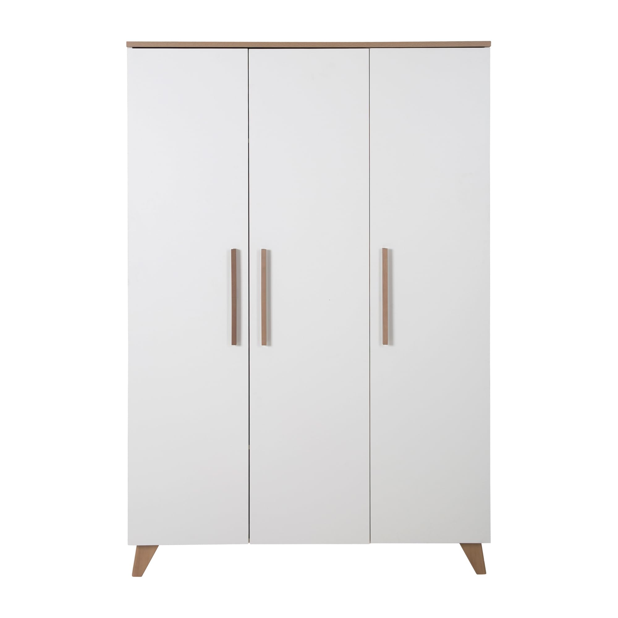 roba Set per cameretta bambini 3 pezzi Lettino 70x140 cm convertibile fasciatoio 3 cassetti armadio bambini Maniglie piedi legno massello Bianco rovere scuro