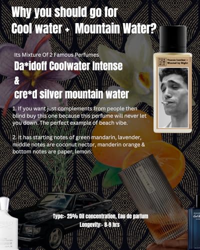 Image of TOXICMALE Tuscan Leather + Wanted by Night | Perfect Long lasting Men's perfume for party | perfumes for men | Gift for him | TMA41 | 50 ml perfume | TM Perfume House