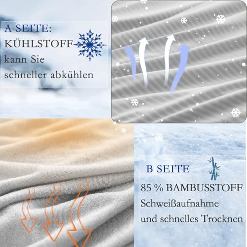 JINGTOPS Kühldecke Sommerdecke, 2 in1 Kühldecke Bett,Selbstkühlende Decke 200X150cm Eisseide Kalte Decke Kühlende Küldecken Cool Blanket Bettdecke Kühlend für Sommer Heißen (Einfarbig 200x150)
