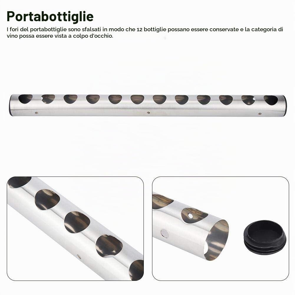 Portabottiglie in acciaio inox Portabottiglie da parete Portabottiglie da vino, Portabottiglie da parete, per utensili da Bar da casa