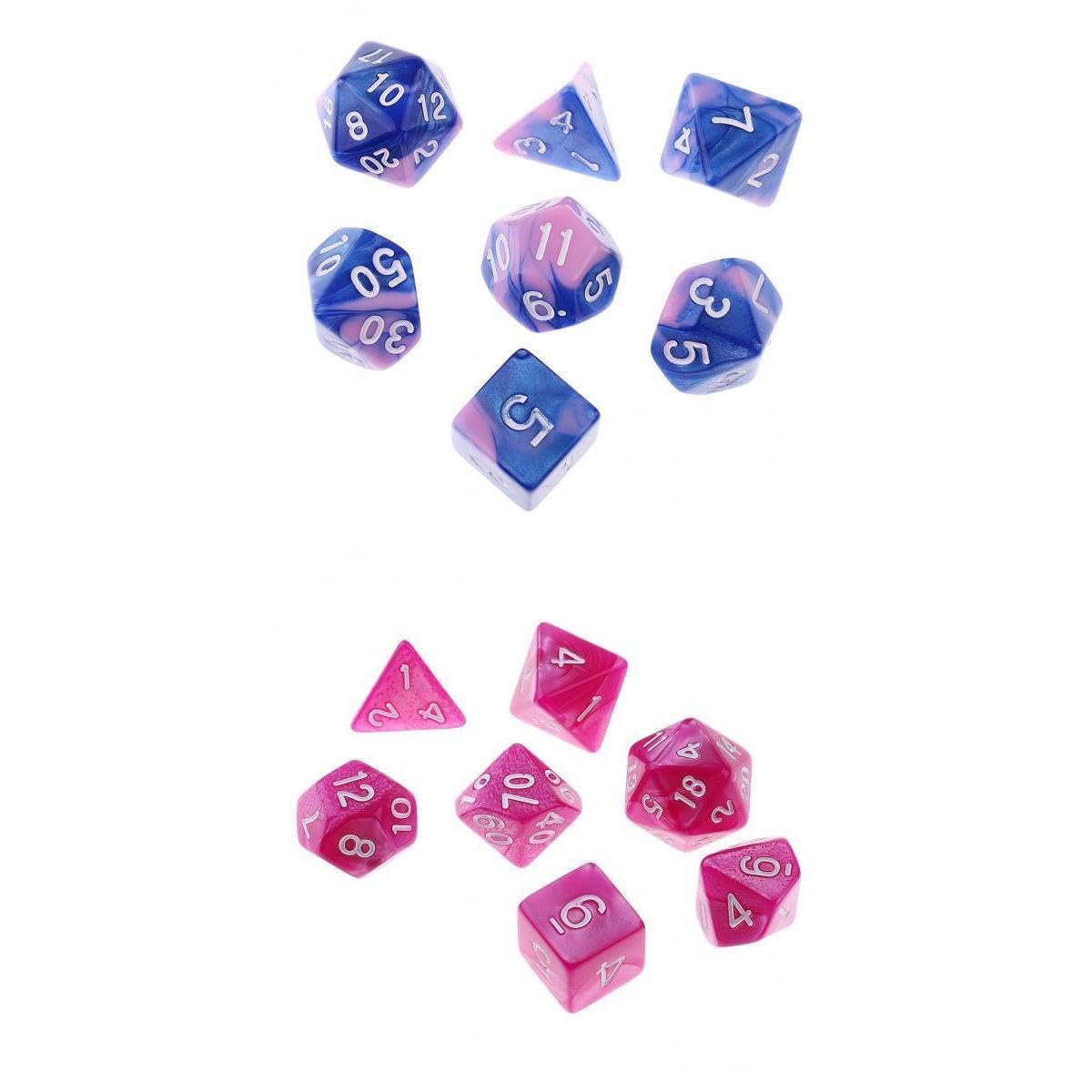 ATORSE Toy 14 Pieces Multi-Sided Dice Multi-Color Polyhedral Dice Family for D&D Game-Toys & Hobbies-Games-Board & Traditional Games-Contemporary Manufacture-image-19