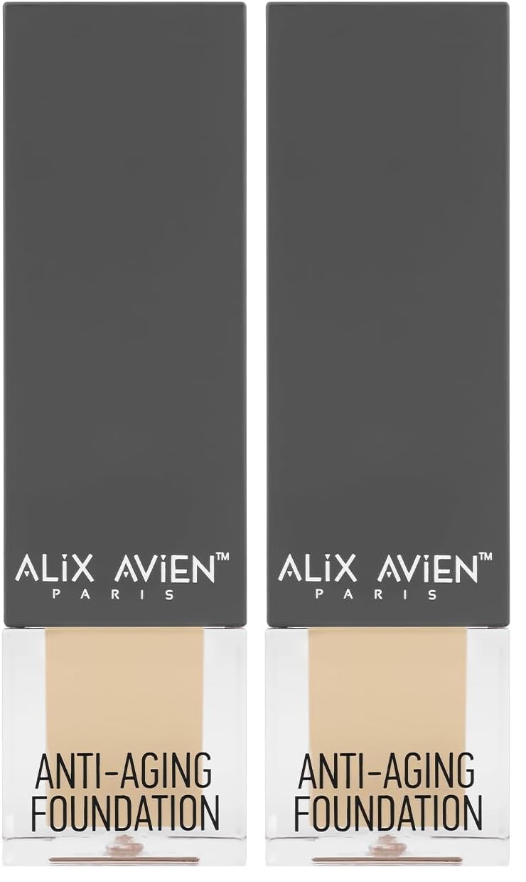 ALIX AVIEN Yaşlanma Karşıtı Vitamin Içeren Nemlendirici Spf15 Fondöten - Anti Aging Foundation 505 Warm Peach (2 paketi)