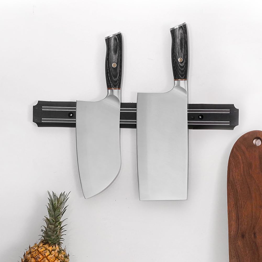 Barre Aimantée Porte-couteaux 25cm Noir - Aimant Fort, Installation Facile, Pour Cuisine