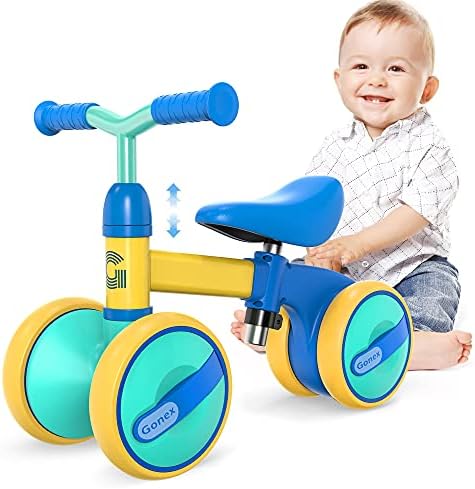 Gonex Baby Balance Bike 18-36 Month - Riding Toys for 2 Year Old Boys Girls, Cute Toddler Bike Adjustable Seat & No Pedal, Perfect First Birthday Gifts (Blue)