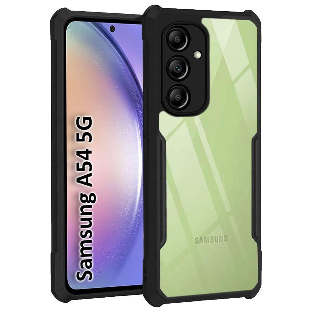 TheGiftKart Shockproof Crystal Clear Back Cover Case for Samsung Galaxy A54 5G | 360 Degree Protection | Protective Design | Transparent Back (PC & TPU | Black Bumper) (B0BYD69LTM) Amazon Price History, Amazon Price Tracker