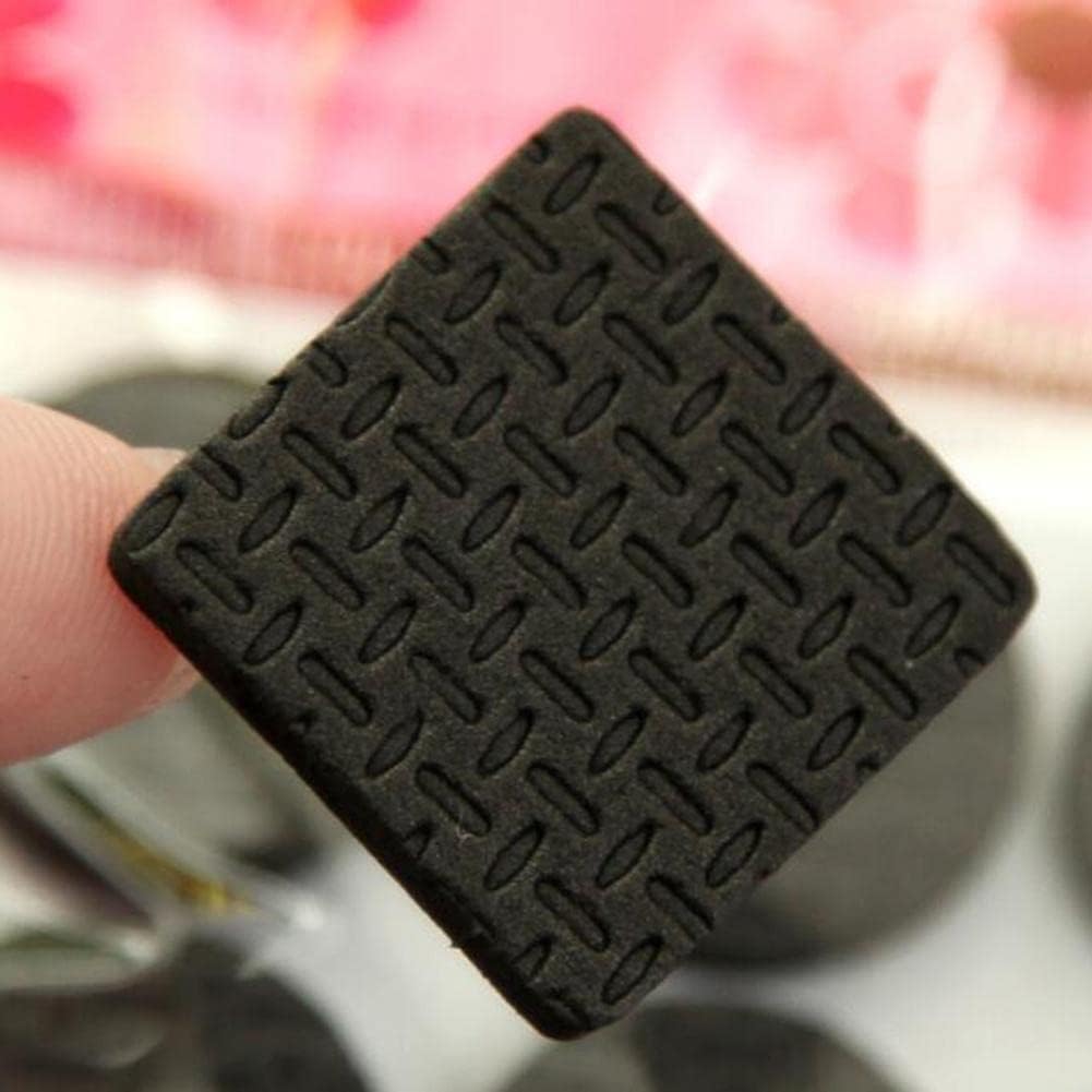 G.FIDEL 18Pc Self Adhesive Black Square Soft EVA Like Rubber Furniture Protection Non Slip Anti Skid Scratch Proof Buffer Bumper Floor Noise Insulation Bush Leg Pads Guards.