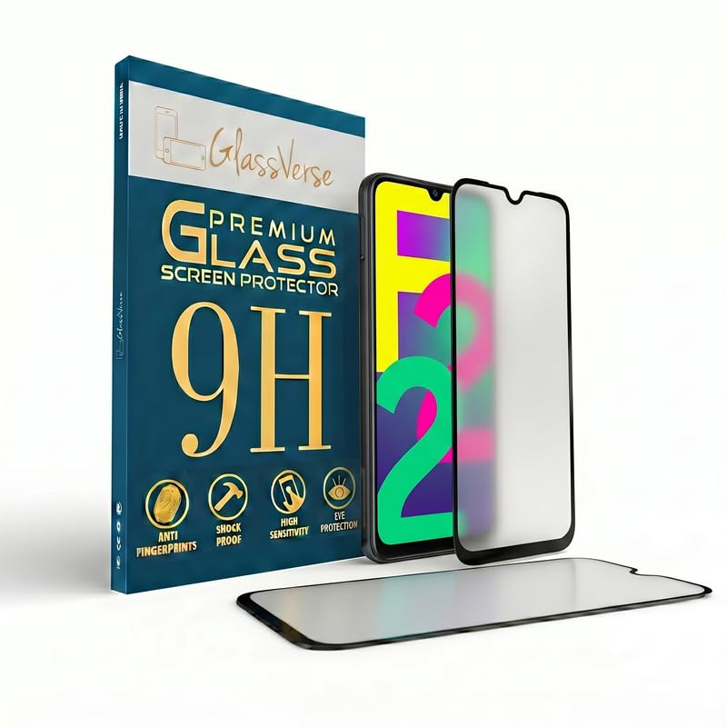 Image of GlassVerse Matte Tempered Glass for Samsung Galaxy F22 5G | Anti Glare, Smooth Touch Screen Protector, 9H Hardness, Edge to Edge, Case Friendly, Hassle-less Installation Kit Included. (Pack of 2)