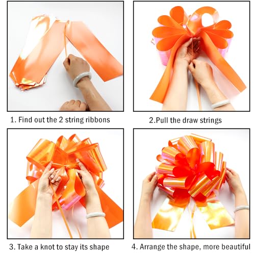 Image of 14 Inch Large Orange Gift Bow,1Pcs Big Gift Bow Big Bow,Great Gift Bow for appliances,Bikes,Table Decorations and Party Events (Orange)