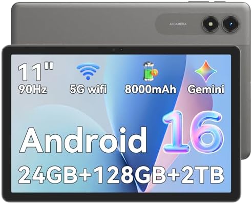 Android 16 Tablet 11 Inch, 24GB RAM (6+18 Expansion) + 128GB ROM ...