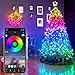 USB Mobile Bluetooth LED Guirlandes Lumineuses, 2-30M LED Guirlande Lumineuse, Rideau Lumineux Sapin de Noel, Guirlande Lumineuse Connectée Décoration Lumineuse Intérieur Extérieur (10m 100LED)