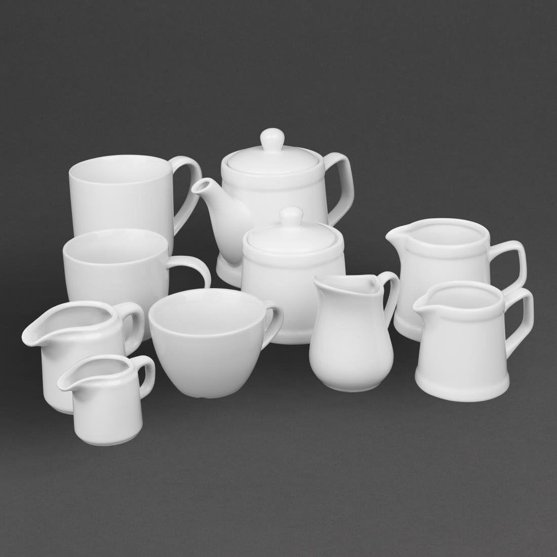 Olympia Whiteware Pier Sucrier avec couvercle – 250 ml (boîte 6)