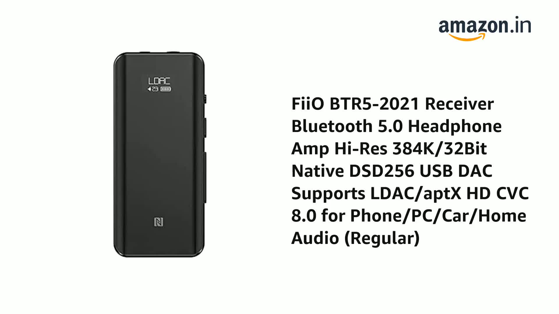 FiiO BTR5-2021 Receiver Bluetooth 5.0 Headphone Amp Hi-Res 384K 