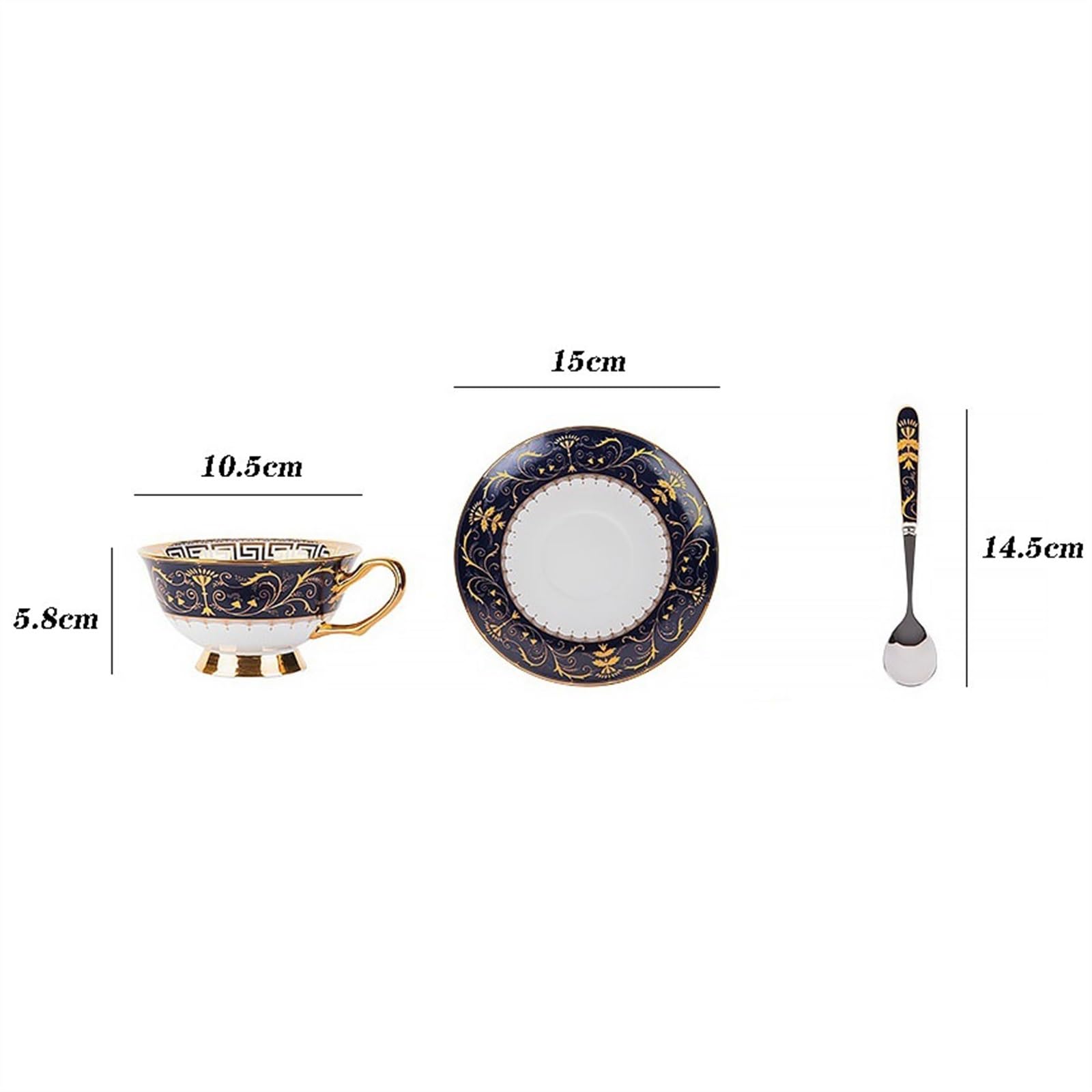 Kubek do kawy - wykwintny europejski styl retro porcelana kostna zestaw filiżanek do kawy ze spodkami, ceramiczne kubki idealne na spotkania itp