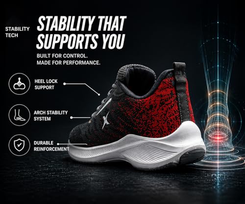 Image of Kraasa Men's Running Shoes | Breathable Mesh Upper | Lightweight Phylon Sole | Cushioned EVA Insole | Comfortable Sports & Casual Sneakers for Gym, Walking & Daily Use