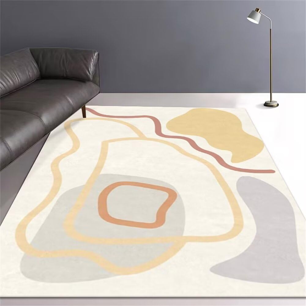 Tapis fleuri antibactérien crème au fini doux et finitions soignées
