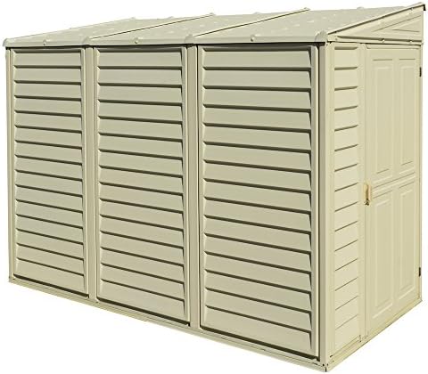 Duramax SideMate 4' x 8' Plastic Garden Shed with Foundation Kit - Ivory - 15 Years Warranty