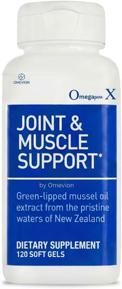 Omega-X Joint & Muscle Wellness Supplement, Green Lipped Mussel Oil Formula, Omega-3 Softgels, Naturally Sourced Dietary Formula – 120 Softgels