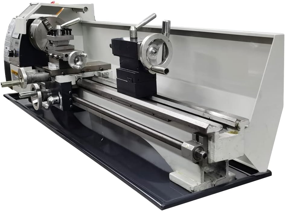 Metal Bench Lathe Benchtop Inch thread Mini Metal Lathe Variable Speed 8"*32" for Woodworking Metalworking 4-Way Tool Post 50-2500rmp Two-Jaw Chuck 110V 1100W