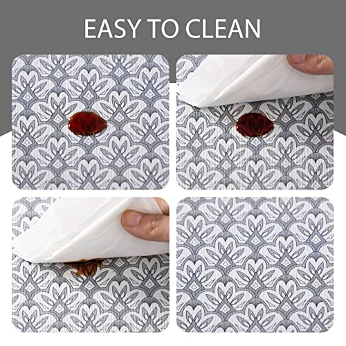 Modmate Shelf Liner,Grip Kitchen Drawer Liners, 18 Inch X 8 Ft Design Cabinet Liners For Shelves, Easy To Install Non Adhesive Bathroom Drawer Liner, Non Slip Refrigerator Liners (Grey Floral) #TOP2